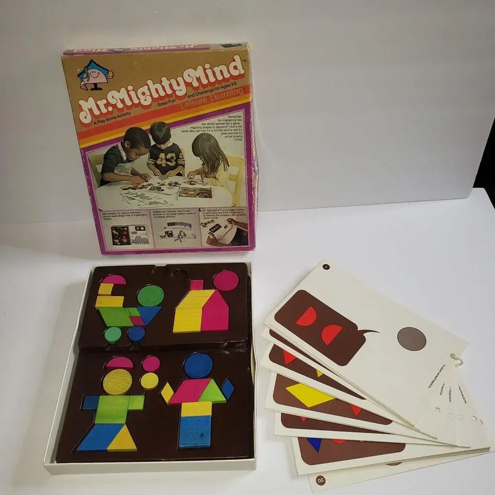 Vintage Mr. MightyMind Puzzle Activity Set Complete Ages 3-8 Boxed Learning Game